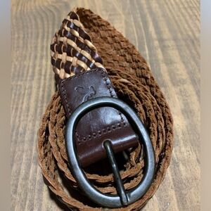 American Eagle Two-Tone Leather Natural Bohemian Western Belt- Large